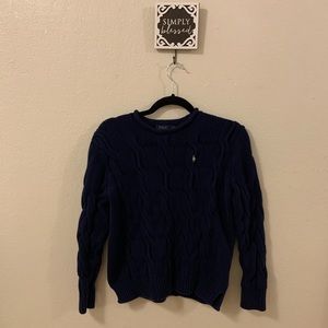Cable polo sweater